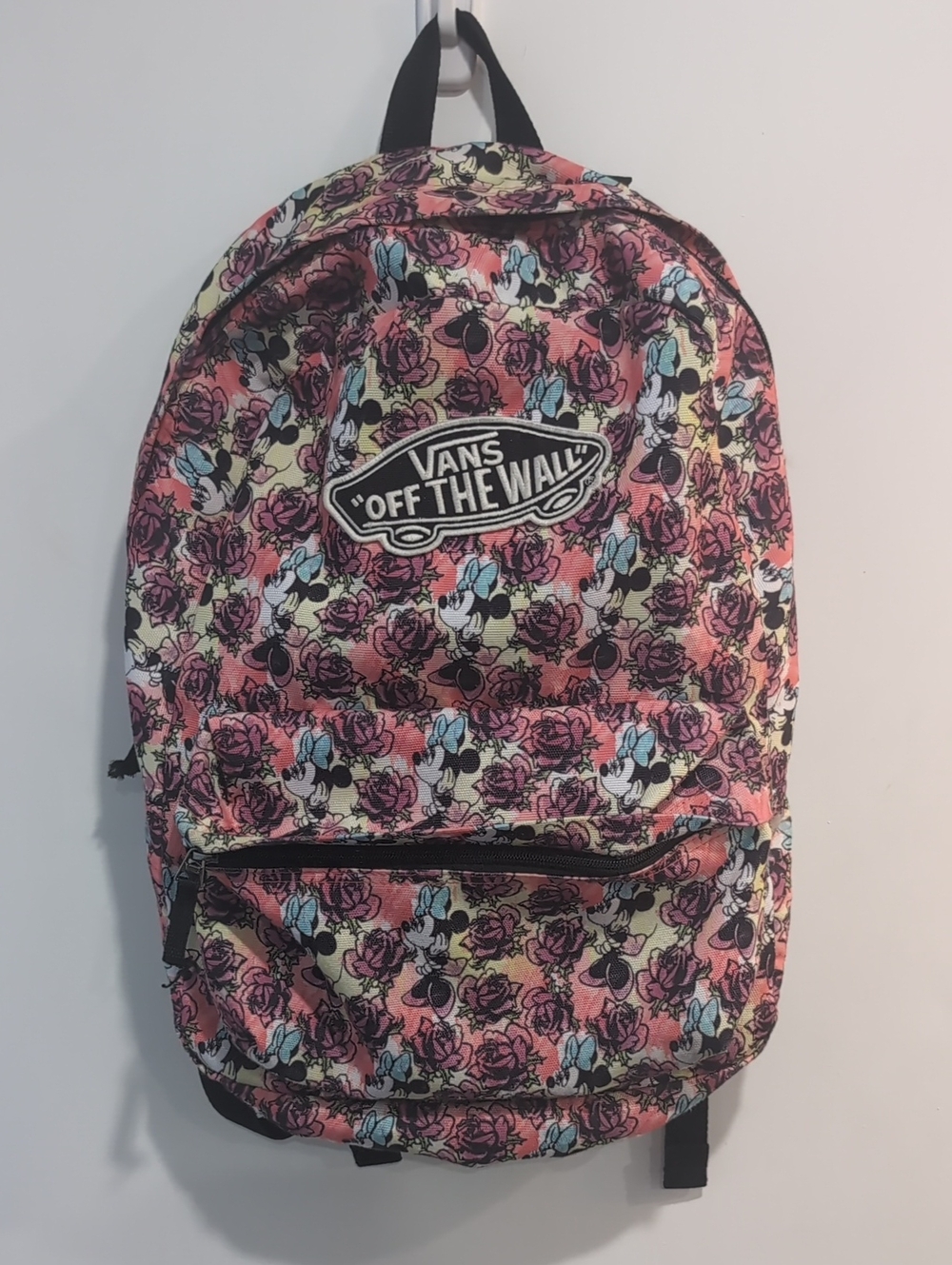 Vans x Disney Off The Wall Minnie Mouse Pink Floral Pattern Backpack